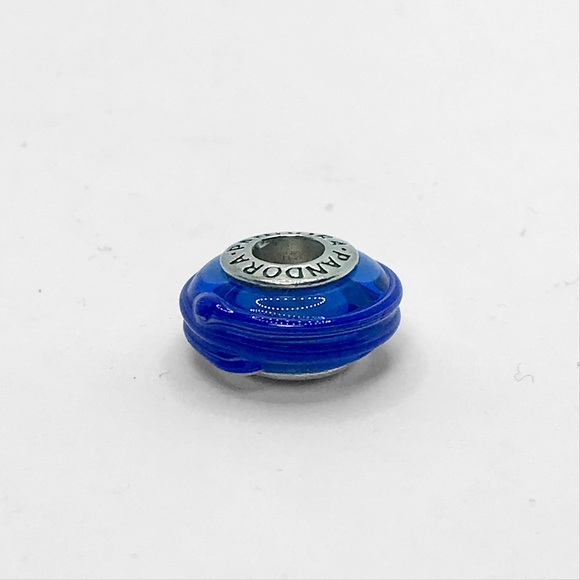 Pandora Blue Ribbon Murano Glass Charm - Picture 2 of 3